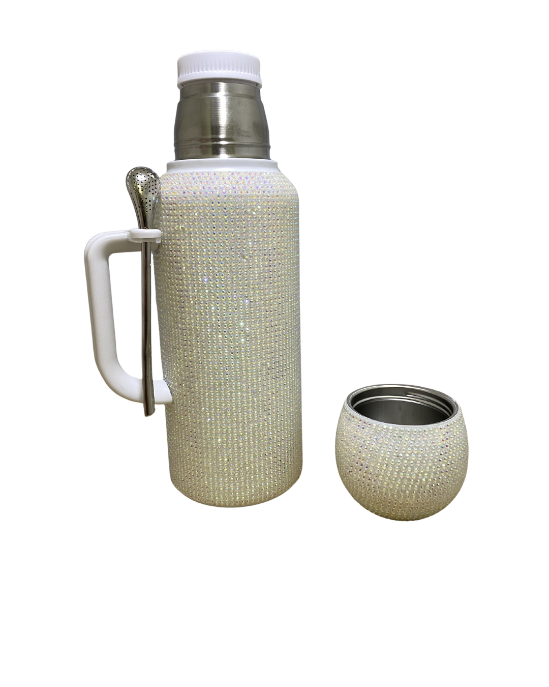 Set de termo + mate y bombilla de brillos