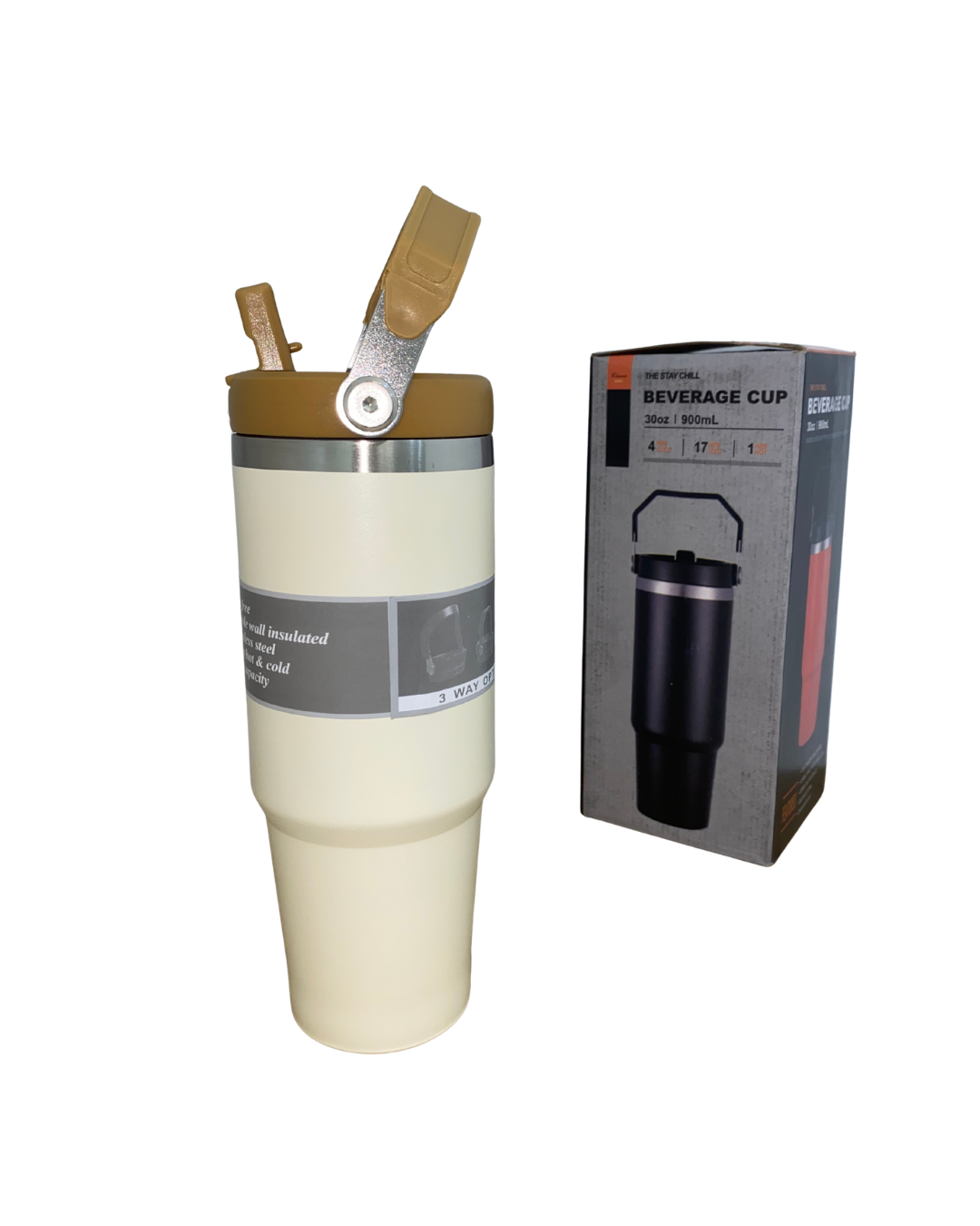 Termo Vaso Térmico Acero Inoxidable 900 Ml Antiderrame