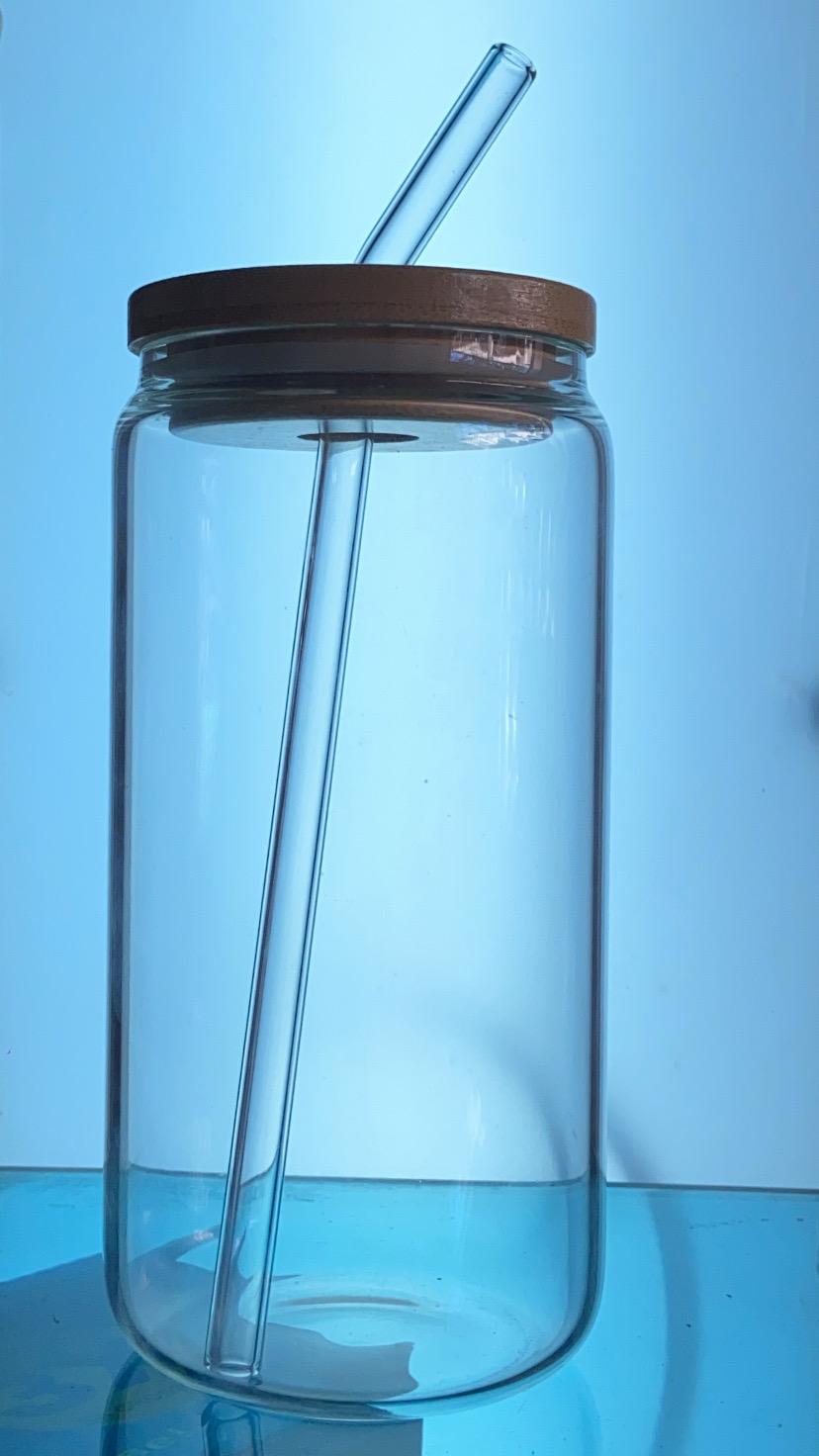 Vaso con sorbito y tapa de bambu 500ml