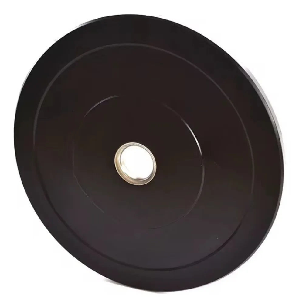 Disco Bumper Genérico 15 Kg Para Pesas - Alta Durabilidad Negro