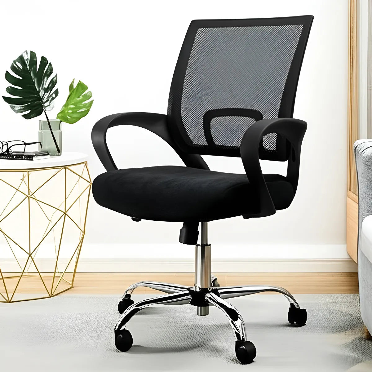 Silla de oficina Doona X5 negra ergonómica con respaldo reclinable