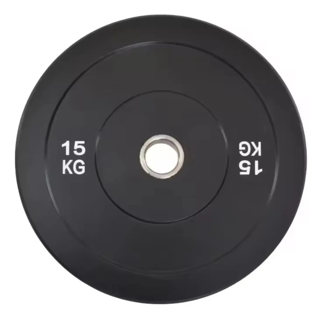 Disco Bumper Genérico 15 Kg Para Pesas - Alta Durabilidad Negro