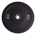 Disco Bumper Genérico 15 Kg Para Pesas - Alta Durabilidad Negro