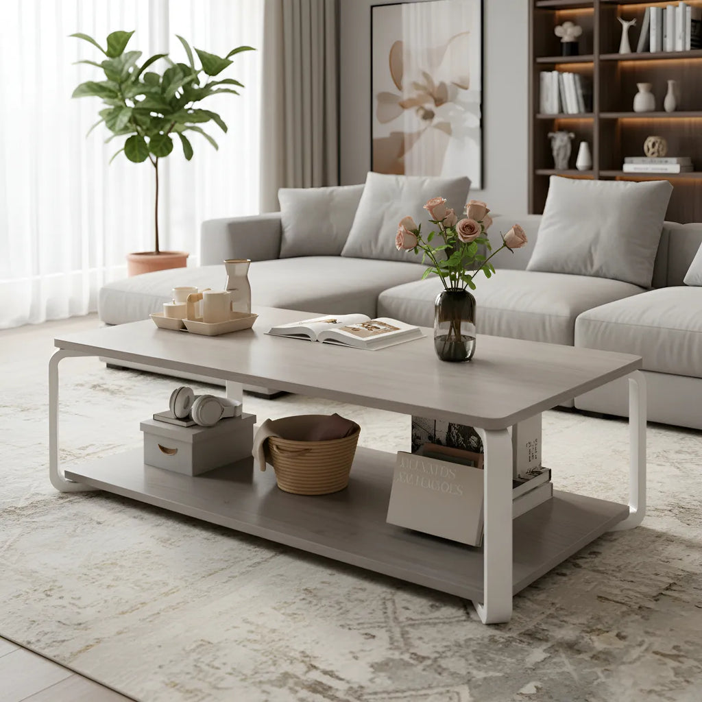 Mesa Ratona Rectangular Estructura Metálica 2 Niveles