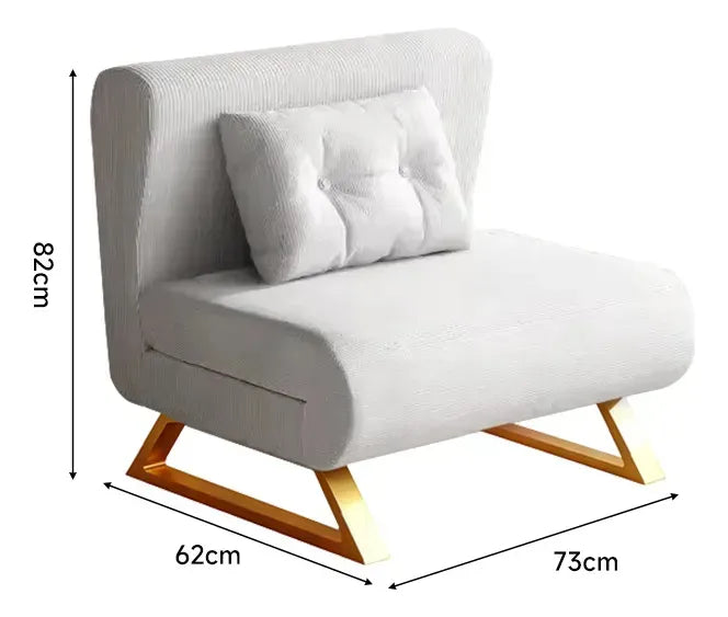 Sofá Cama 1 Cuerpo 73cm 3 En 1 Reclinable Calidad Pre Modern Gris Liso