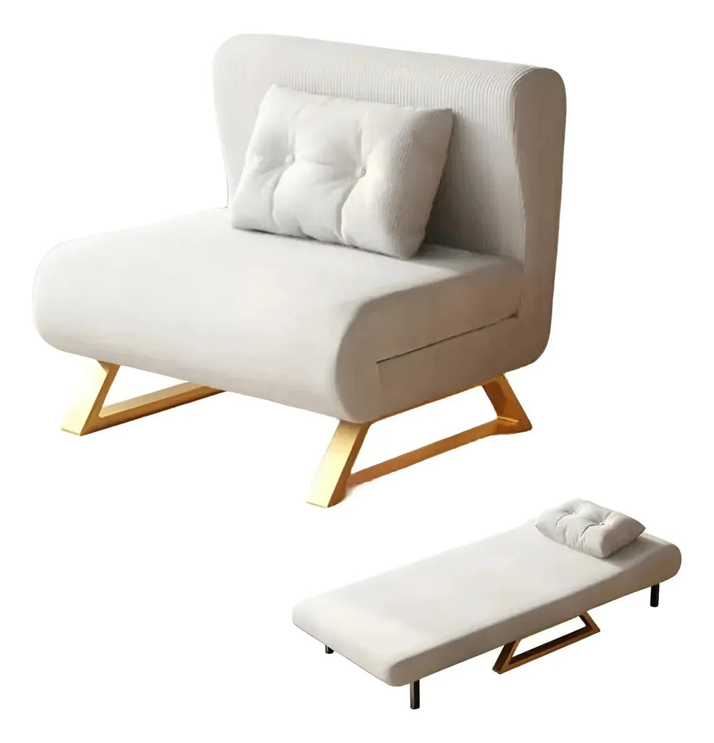 Sofá Cama 1 Cuerpo 73cm 3 En 1 Reclinable Calidad Pre Modern Gris Liso