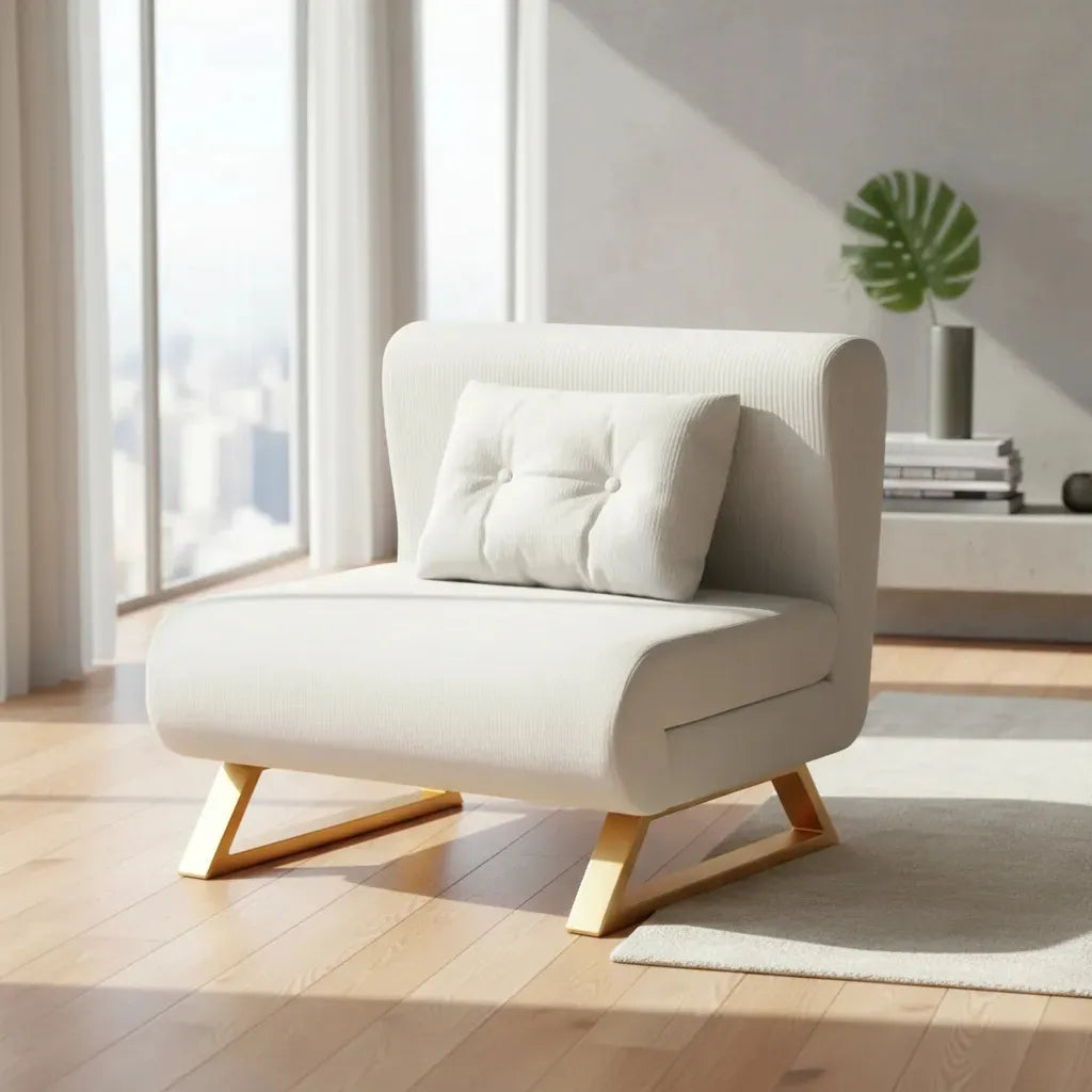 Sofá Cama 1 Cuerpo 73cm 3 En 1 Reclinable Calidad Pre Modern Gris Liso