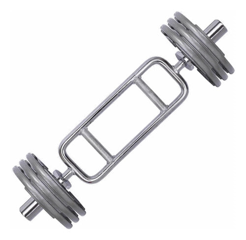 Barra Romana Olimpica Maciza Cromada Triceps