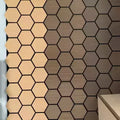 Panel Hexágono de madera nat 3 D En dos tonos Roble y Caoba