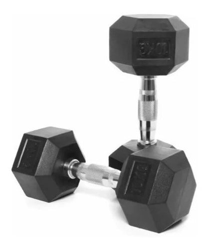 Mancuerna Hexagonal Engomada Dumbbell 20 kg