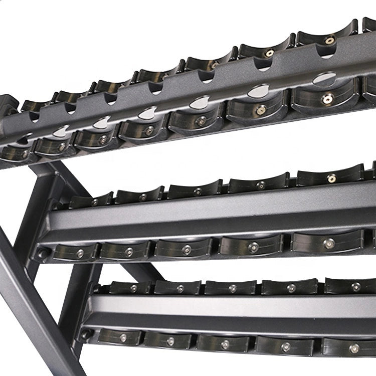 Mancuernero Rack Profesional Mancuernas Redondas 3 Niveles
