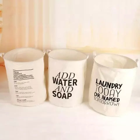 Cesto De Ropa Sucia Con Frases Canasto Lavadero Baño