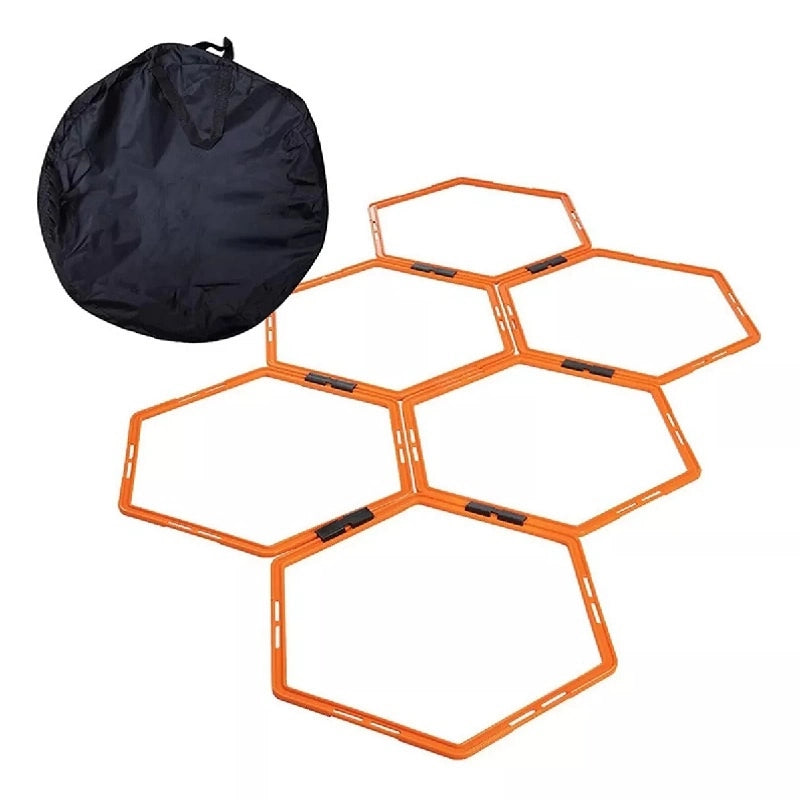 Set De 6 Aros Hexagonales Entrenamiento Con Enganches Bolso