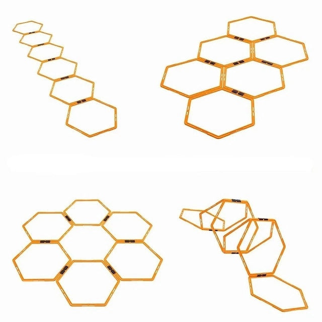 Set De 6 Aros Hexagonales Entrenamiento Con Enganches Bolso
