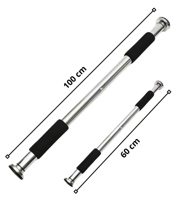 Barra De Acero Cromada Ejercicios Extensible Para Puerta