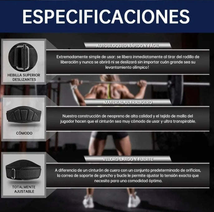 Cinturón De Levantamiento Y Fuerza Reforzado Gimnasio