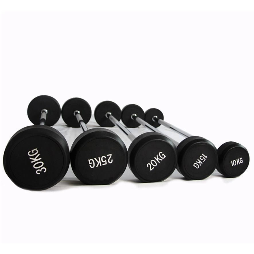 Barra Con Peso Fija Recta Recubierta Engomada Cromada 15 kg