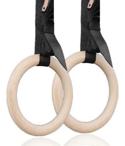 Anillas Deportivas Madera Con Correas Gimnasia Ajustables