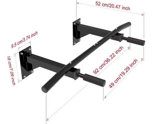 Barra Dominadas 5 en 1 Montada Pared Pull Up Bar
