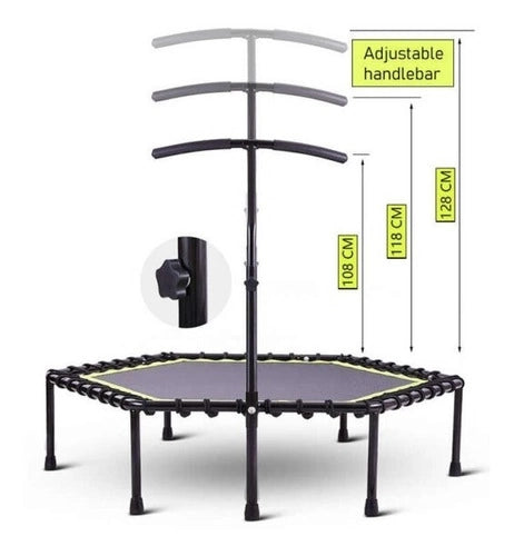 Trampolin Hexagonal Ejercicio Aerobico con Barra Pasamano