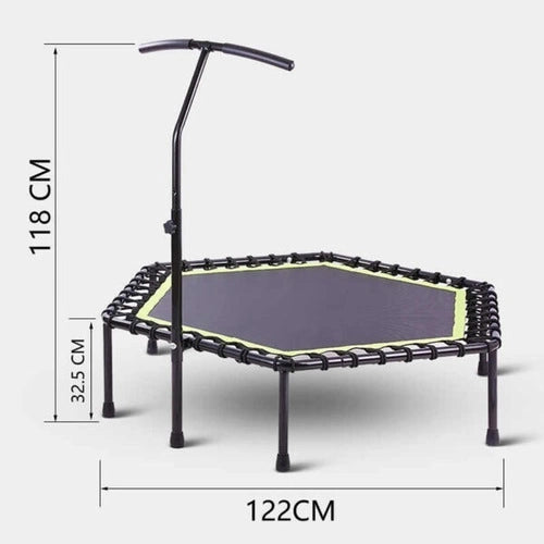 Trampolin Hexagonal Ejercicio Aerobico con Barra Pasamano