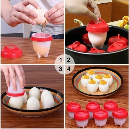 Moldes para Cocinar Huevos de Silicona 6 unidades