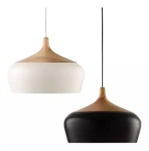 Lampara de Aluminio Símil Madera Colgante