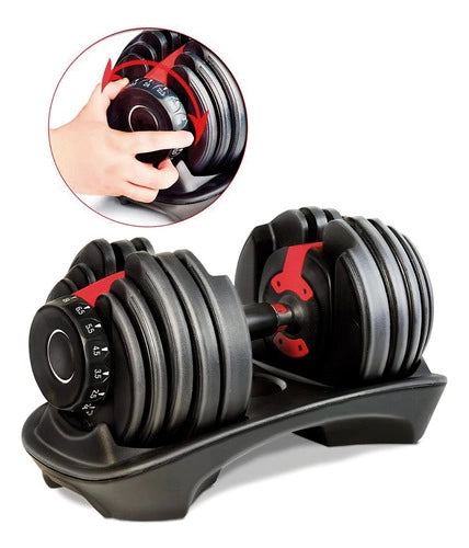 Mancuerna Ajustable Discos Regulable De 2.5 kg a 24 kg