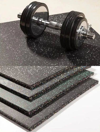 Piso De Goma Caucho Para Gimnasio Crossfit 1m x 1m x 1,5cm