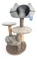 Rascador gris con cama