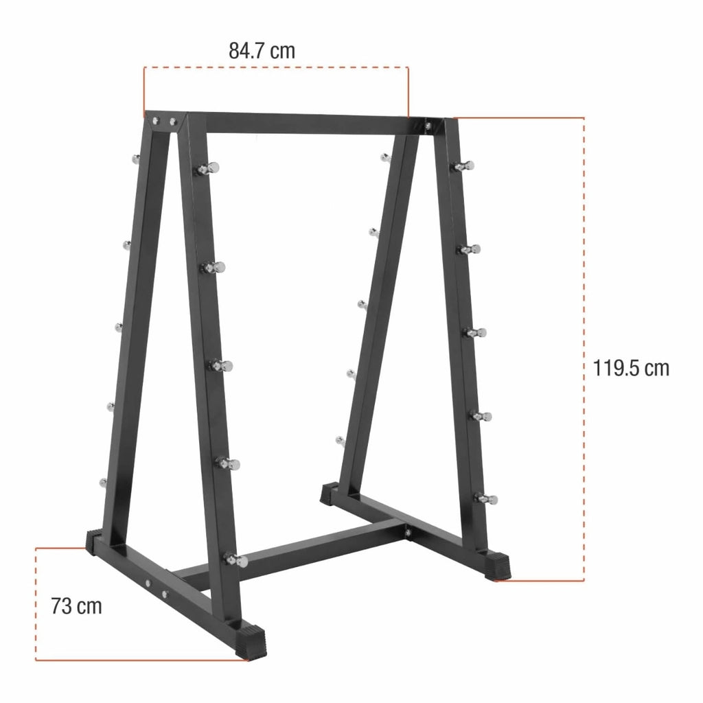 Soporte Barbell Rack Metalico Para Barras Fijas Doble Lado