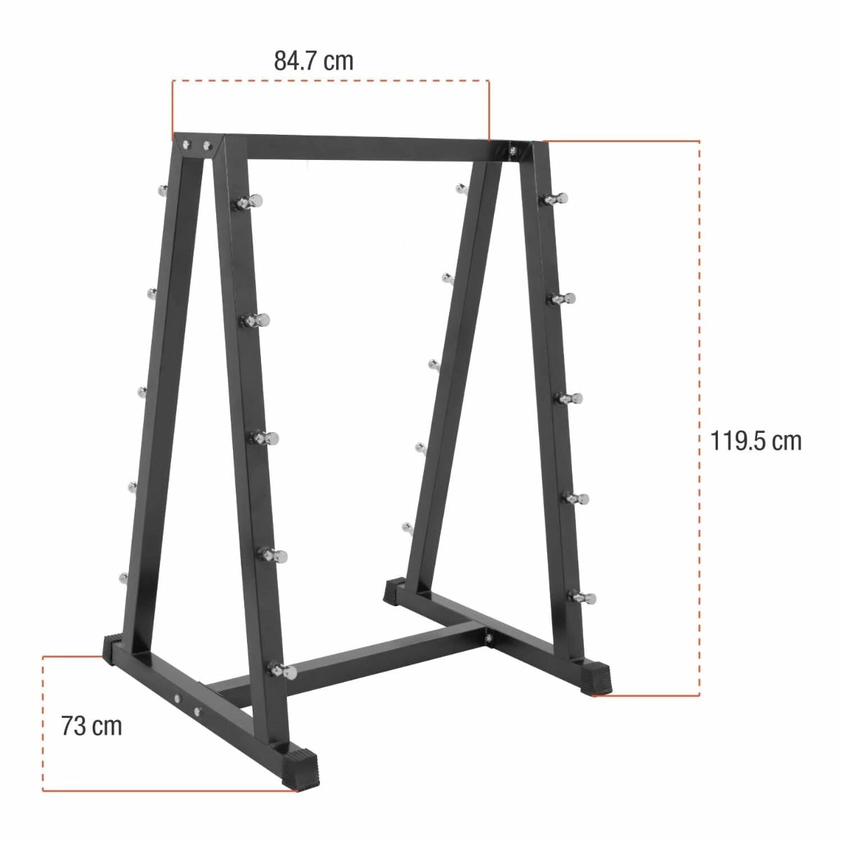 Soporte Barbell Rack Metalico Para Barras Fijas Doble Lado