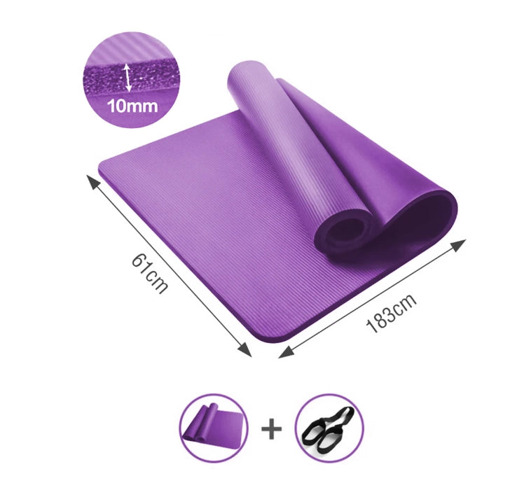 Yoga Mat Colchoneta + Cinta P/ Transport Nbr 183x61x10mm Pro
